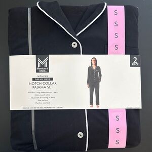New Members Mark Black Collar Pajama Set